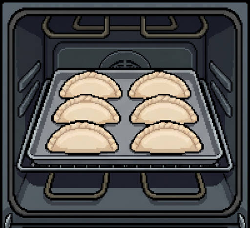 Cocción al horno de Empanadas argentinas, secuencia animada